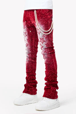 GUAPI-VELVET RED STARS DENIM
