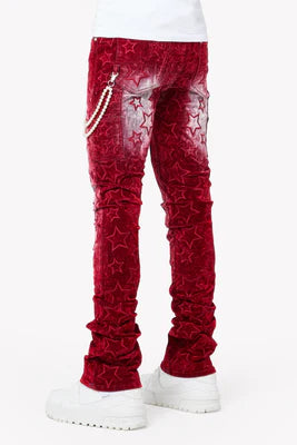 GUAPI-VELVET RED STARS DENIM