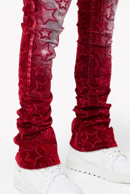GUAPI-VELVET RED STARS DENIM