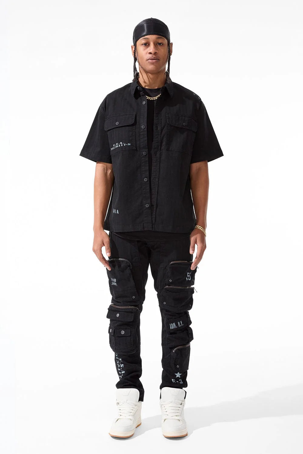 SEAN - INFANTRY DIVISION CARGO PANTS (BLACK)-5673M