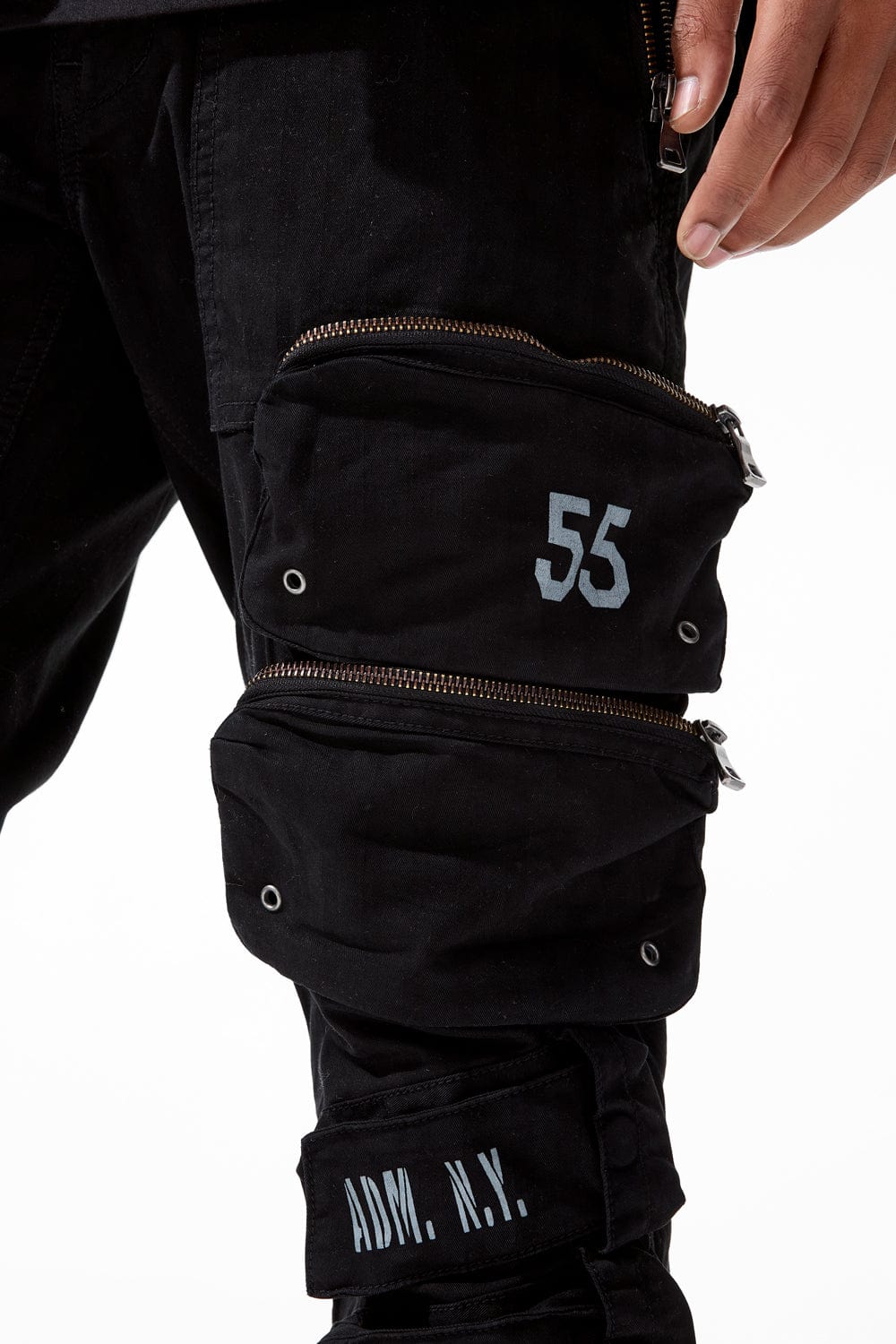 SEAN - INFANTRY DIVISION CARGO PANTS (BLACK)-5673M
