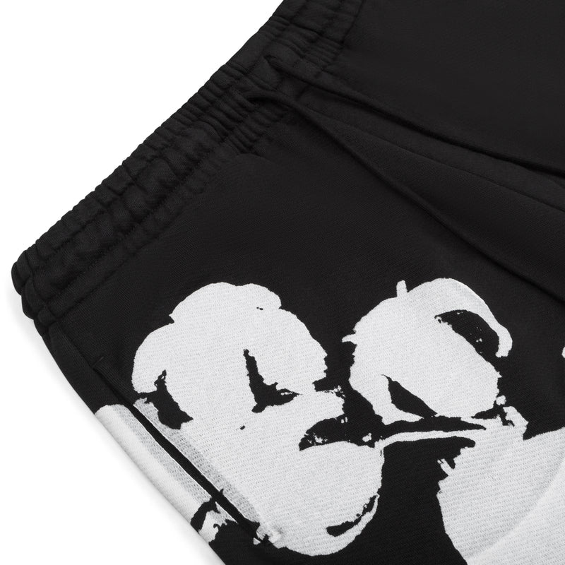 DENIM TEARS-Biggie Cotton Wreath Sweat Shorts Black SS25BRS060