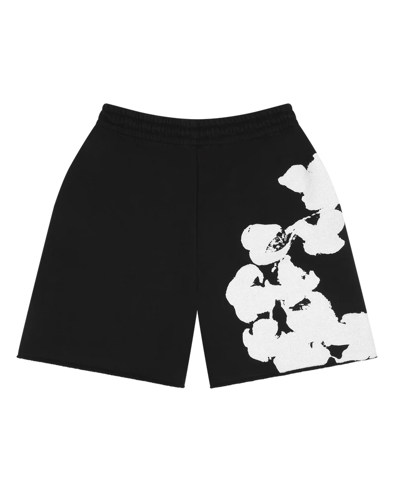 DENIM TEARS-Biggie Cotton Wreath Sweat Shorts Black SS25BRS060