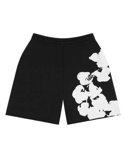 DENIM TEARS-Biggie Cotton Wreath Sweat Shorts Black SS25BRS060