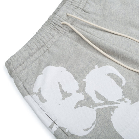 DENIM TEARS-Biggie Cotton Wreath Sweat Shorts Grey SS25BRS060