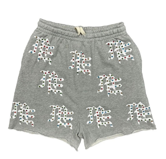 MIXED EMOTION-ME "GREY ME LOGO SHORTS"
