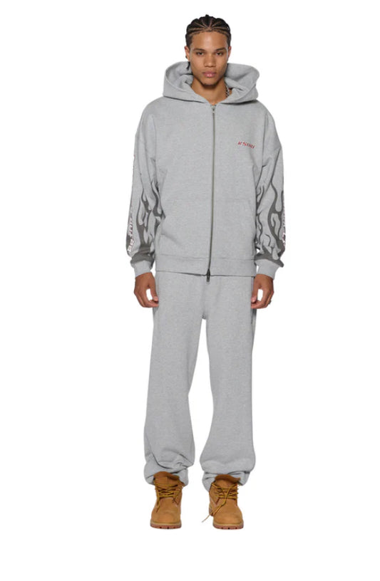 Ksubi - Stinger Ekcess Zip Hoodie Grey Marle - MSP25FL001