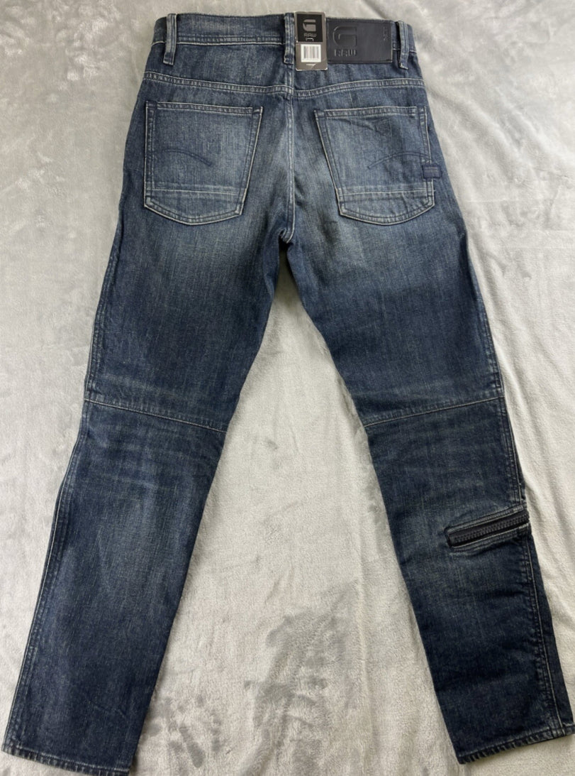 G-Star RAW MEN Worn In Hale Navy Pilot 3D Slim Kir Stretch Denim Jeans - D20505-B767-C59813