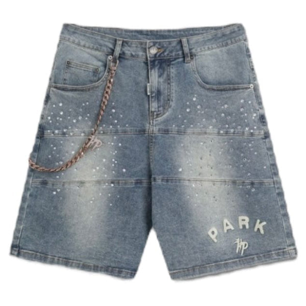HYDE PARK - STUDDED PARK VELOCITY DENIM SHORT (BLUE)