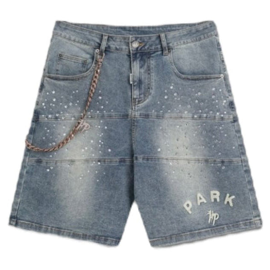 HYDE PARK - STUDDED PARK VELOCITY DENIM SHORT (BLUE)