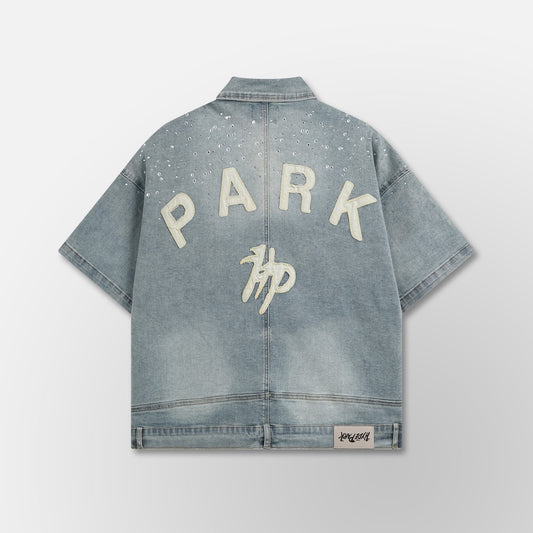 HYDEPARK - Studded Park Denim Work Shirt - Blue