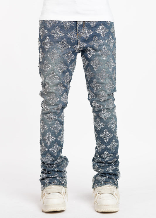 GUAPI - VINTAGE BLUE EMBELLISHED DENIM
