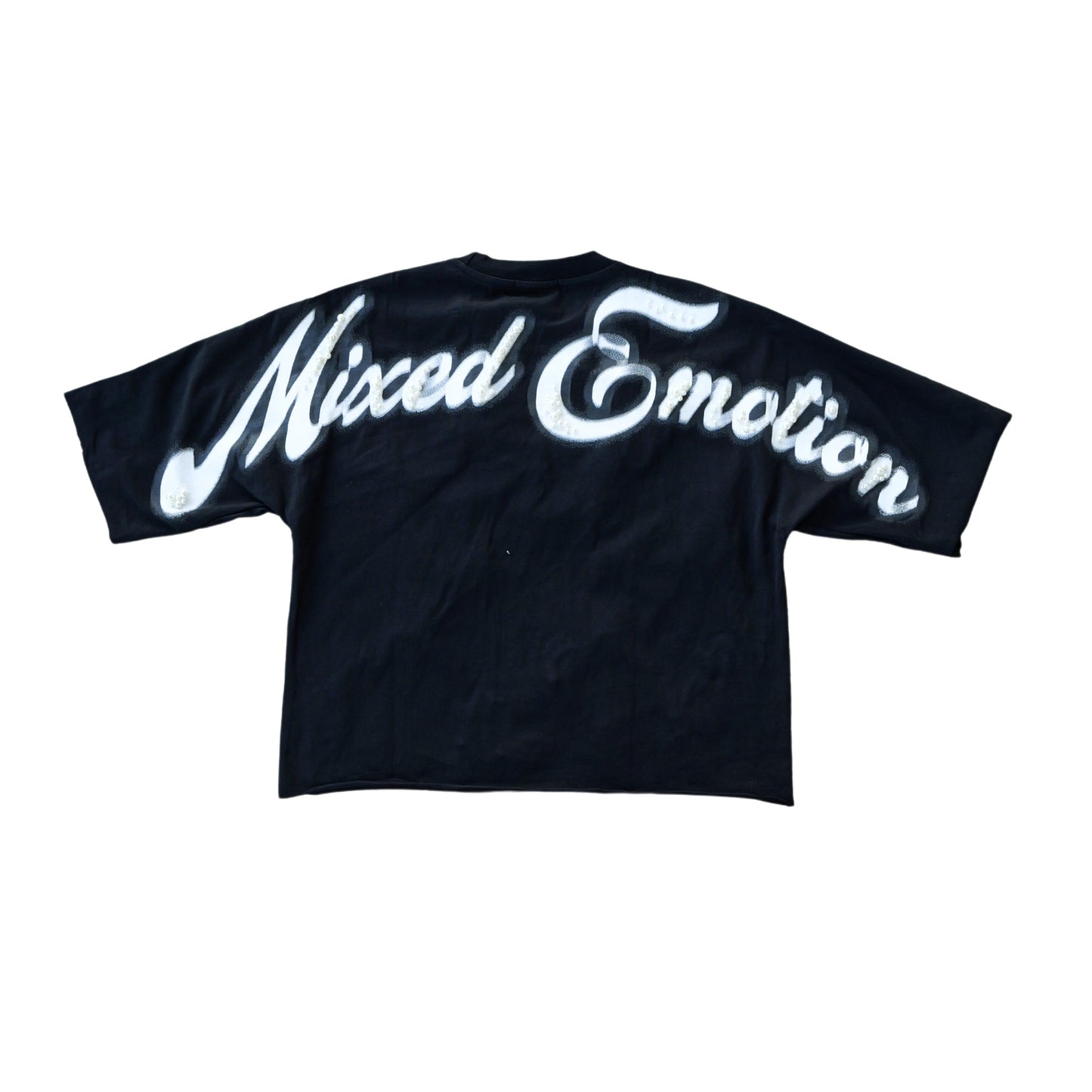 Mixed Emotion - Black “Pearl” Cropped Tee