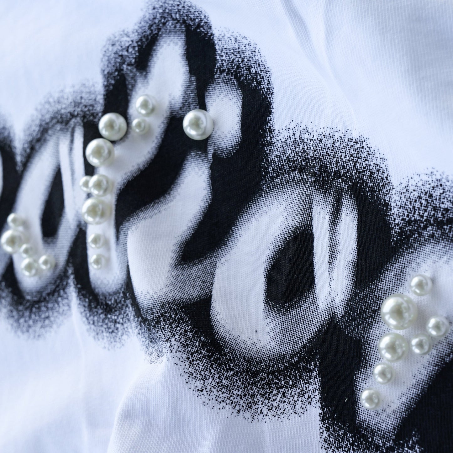 Mixed Emotion -  White “Pearl” Cropped Te