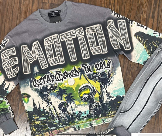Mixed emotion - shirt grey
