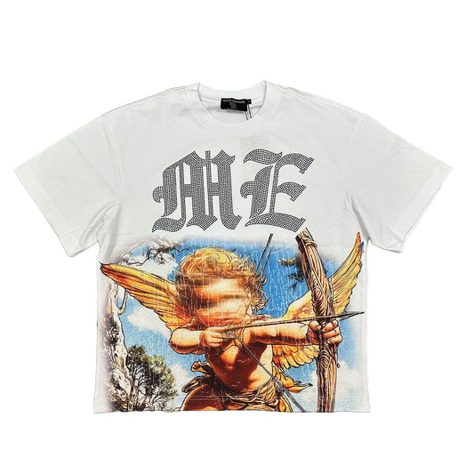 Mixed emotion - WHITE ANGEL RHINESTONE WHITE TEE