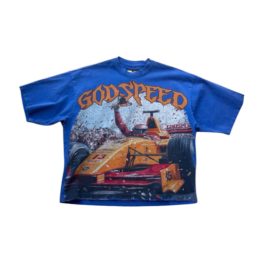 Godspeed - F1 FINISHLINE TEE (BLUE WASH)
