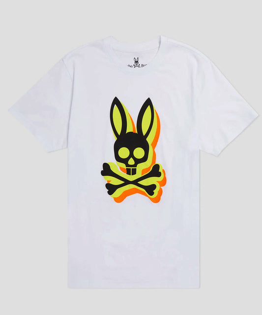 Psycho Bunny Lamport Graphic Tee - White - FF22-B6U463T1PC