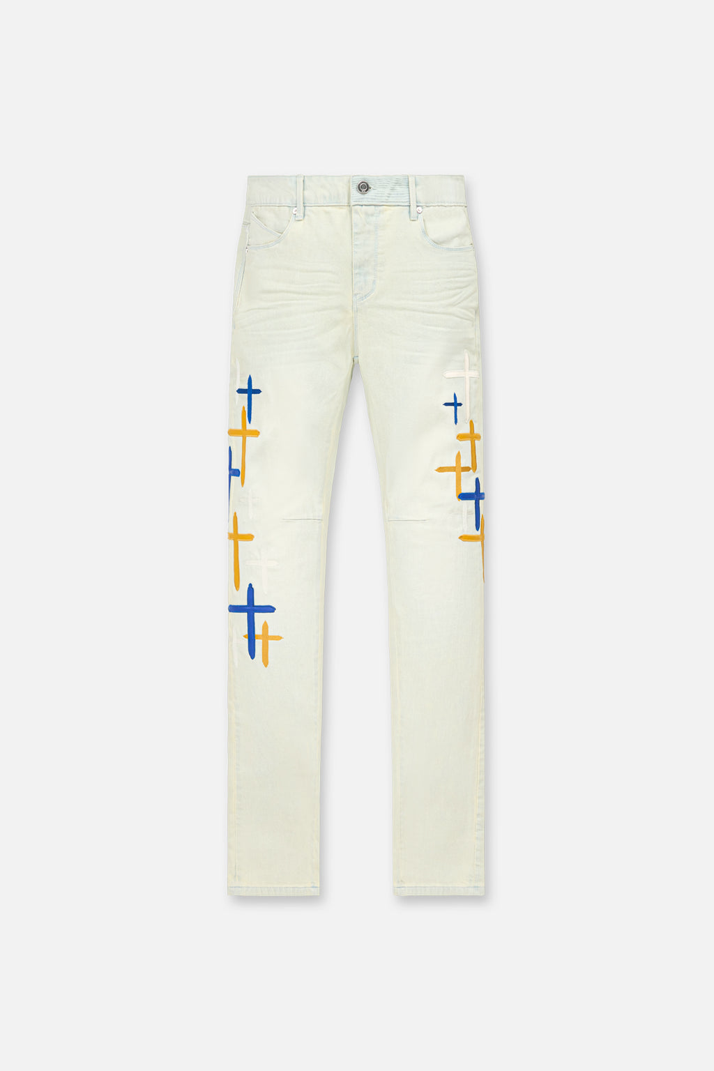 RTA BRYANT SKINNY JEAN | STORMY SKY CROSS PATCH-