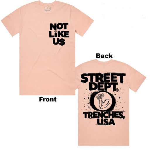 STREET DEPT - NOT LIKE US PALE PINK WHITE TEE