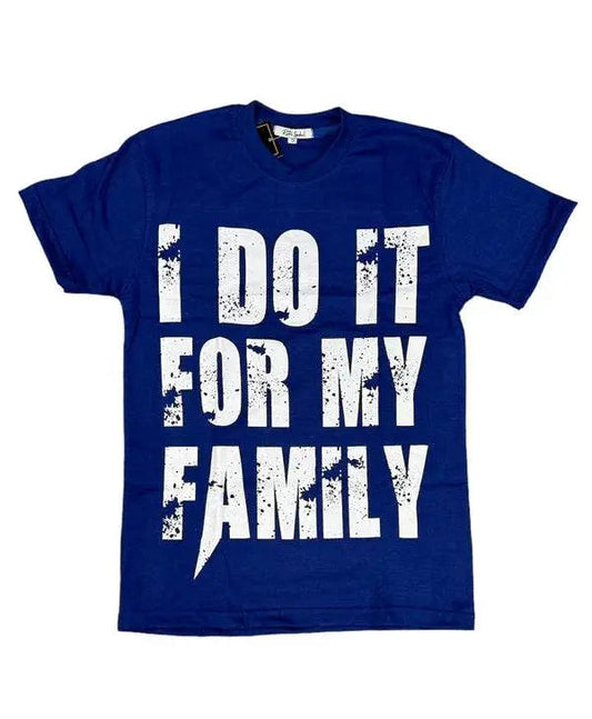 Retro Label Family Ss Tee - Royal Blue White
