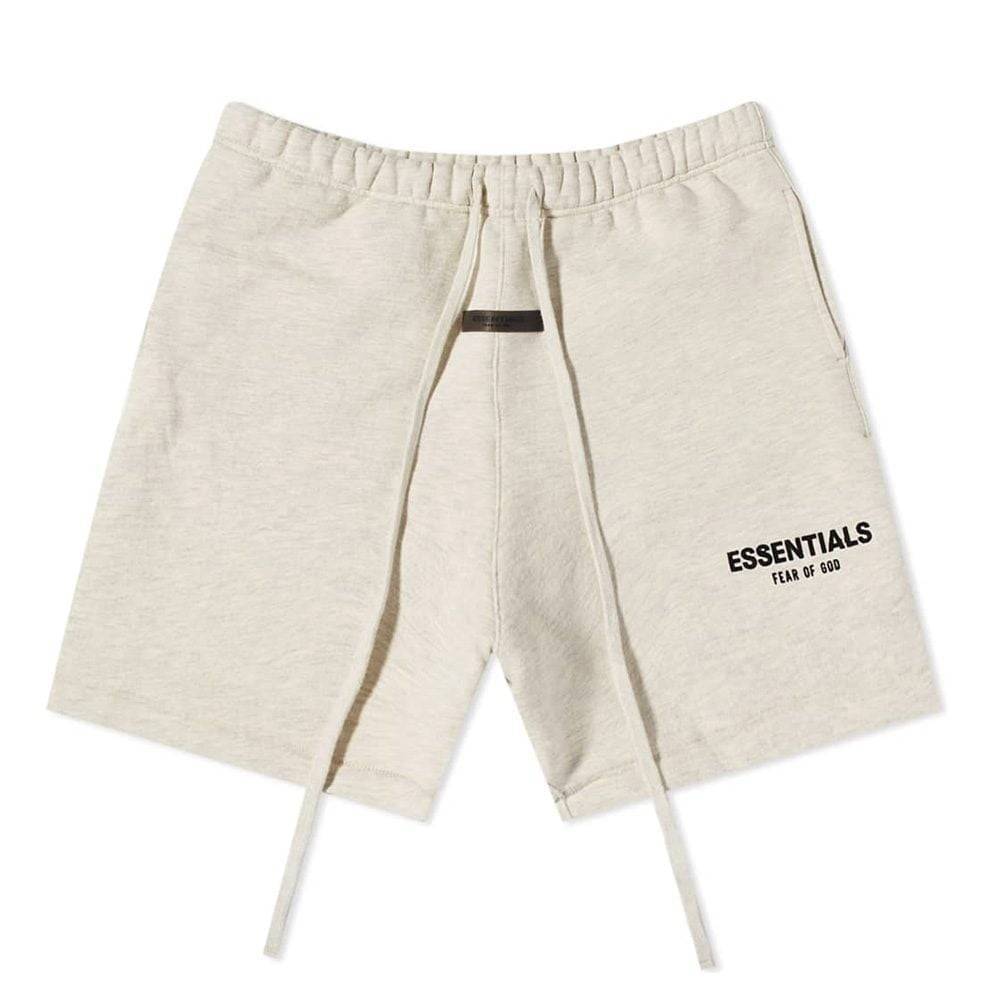 Fear of God Essentials Logo Sweat Short Light Oatmeal