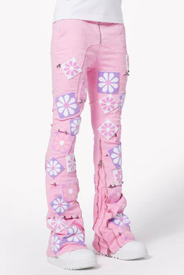 GAUPI FRENCH ROSE FLOWERS KIDS DENIM PINK