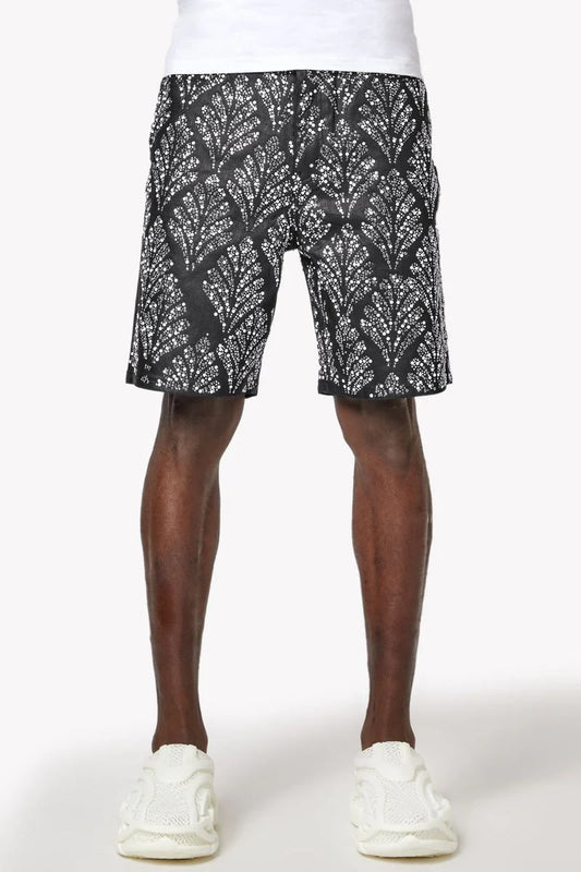 GUAPI Obsidian Black Embellished Denim Shorts