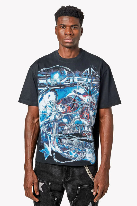 Guapi Chrome Skull Tee BLACK