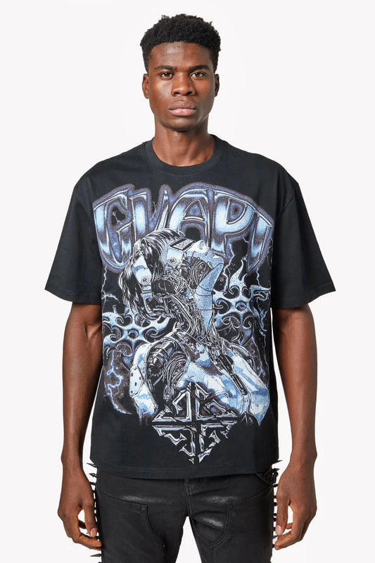 GUAPI DECEIVED T - SHIRT BLACK/BLUE