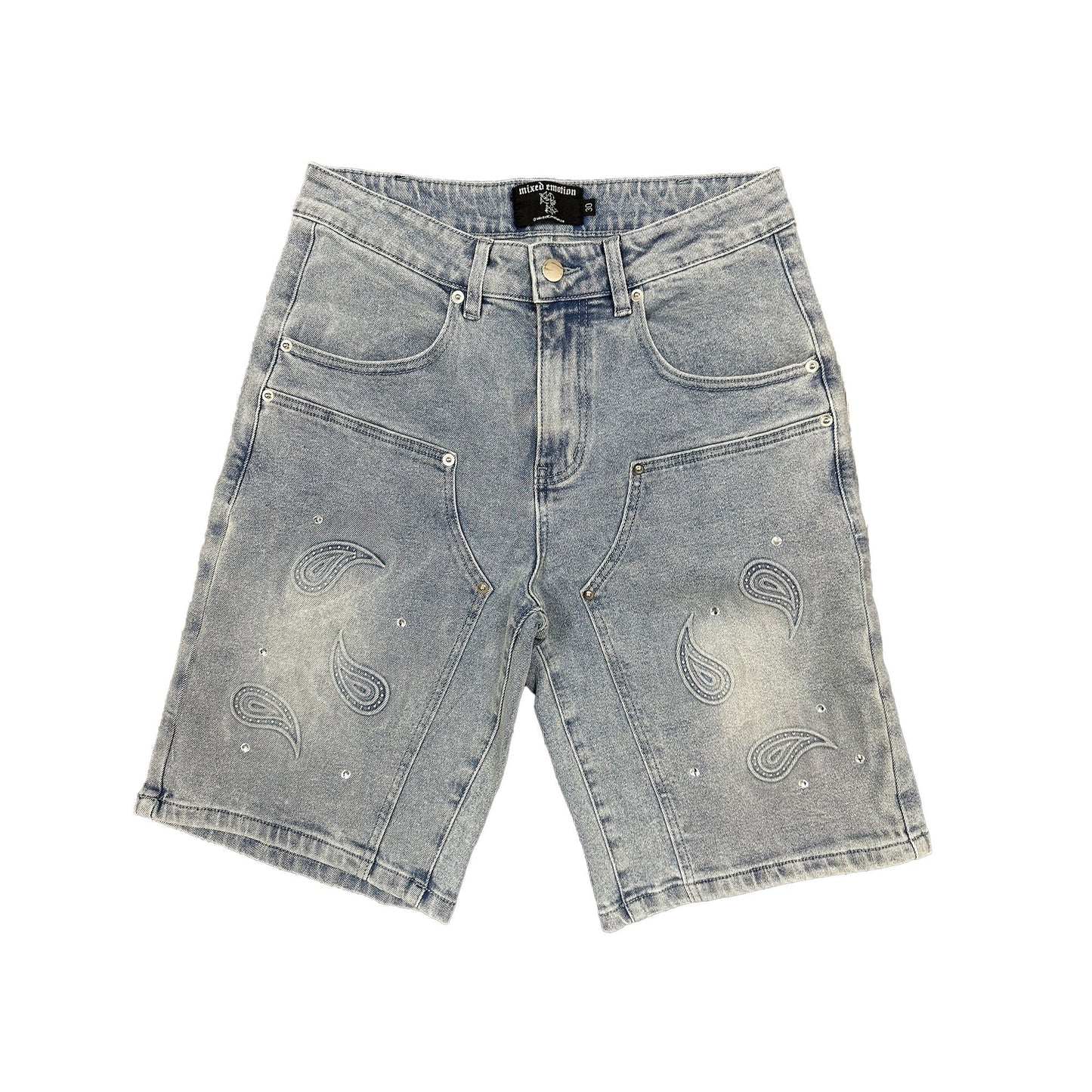 Mixed emotion ‘Paisley’ Denim Blue Shorts