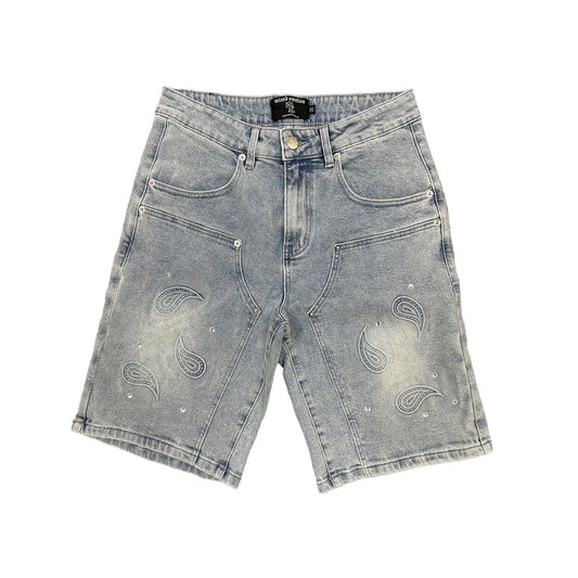 Mixed emotion ‘Paisley’ Denim Blue Shorts