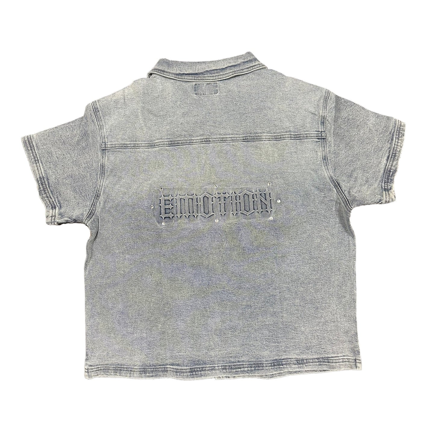 MIXED EMOTION Paisley’ Denim Blue Shirt