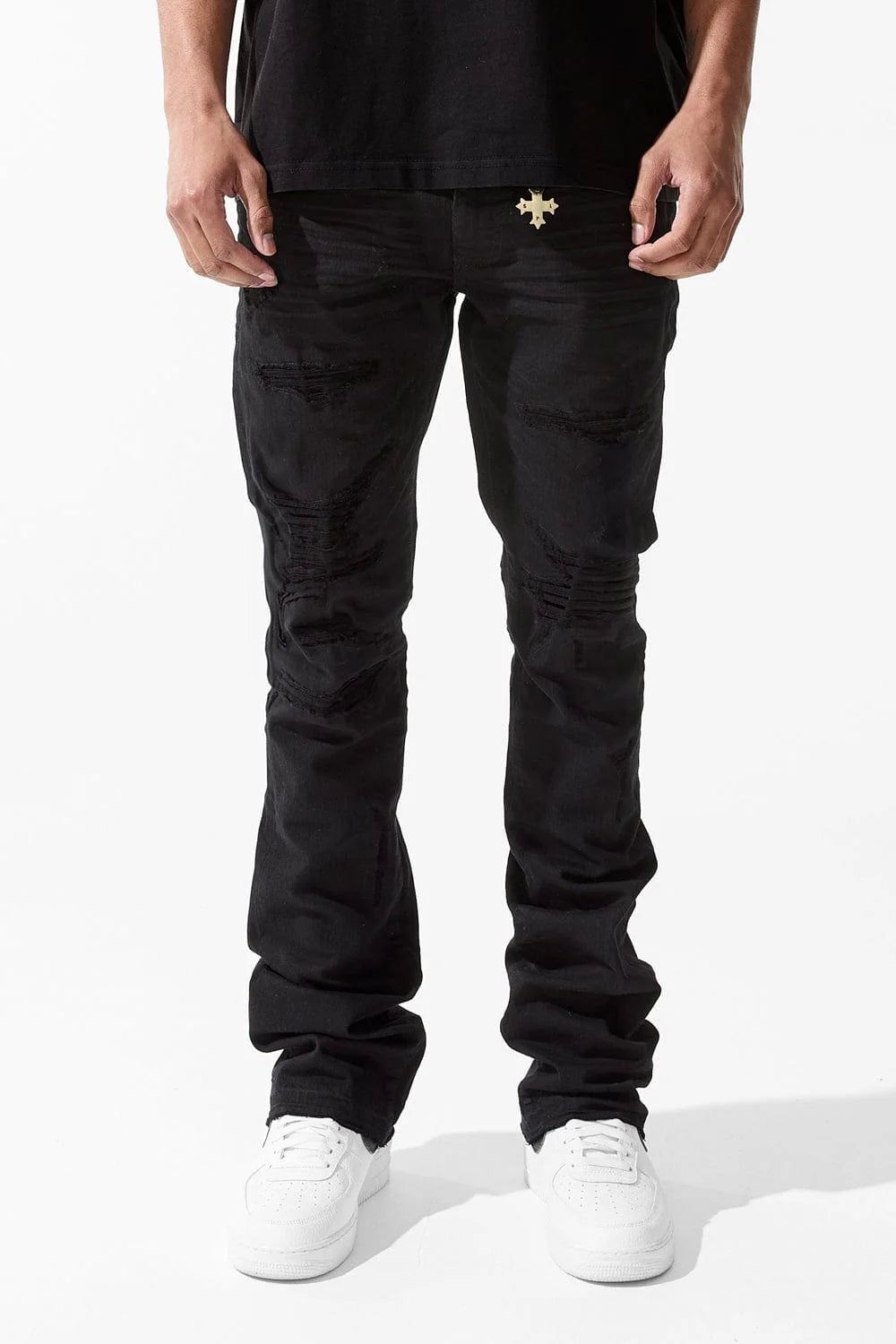 JORDAN CRAIG MARTIN STACKED BLACK DENIM - JTF934R