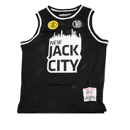 YOUTH NEW JACK CITY NINO BROWN BASKETBALL JERSEY (BLACK)-HGC22-BBJ-40