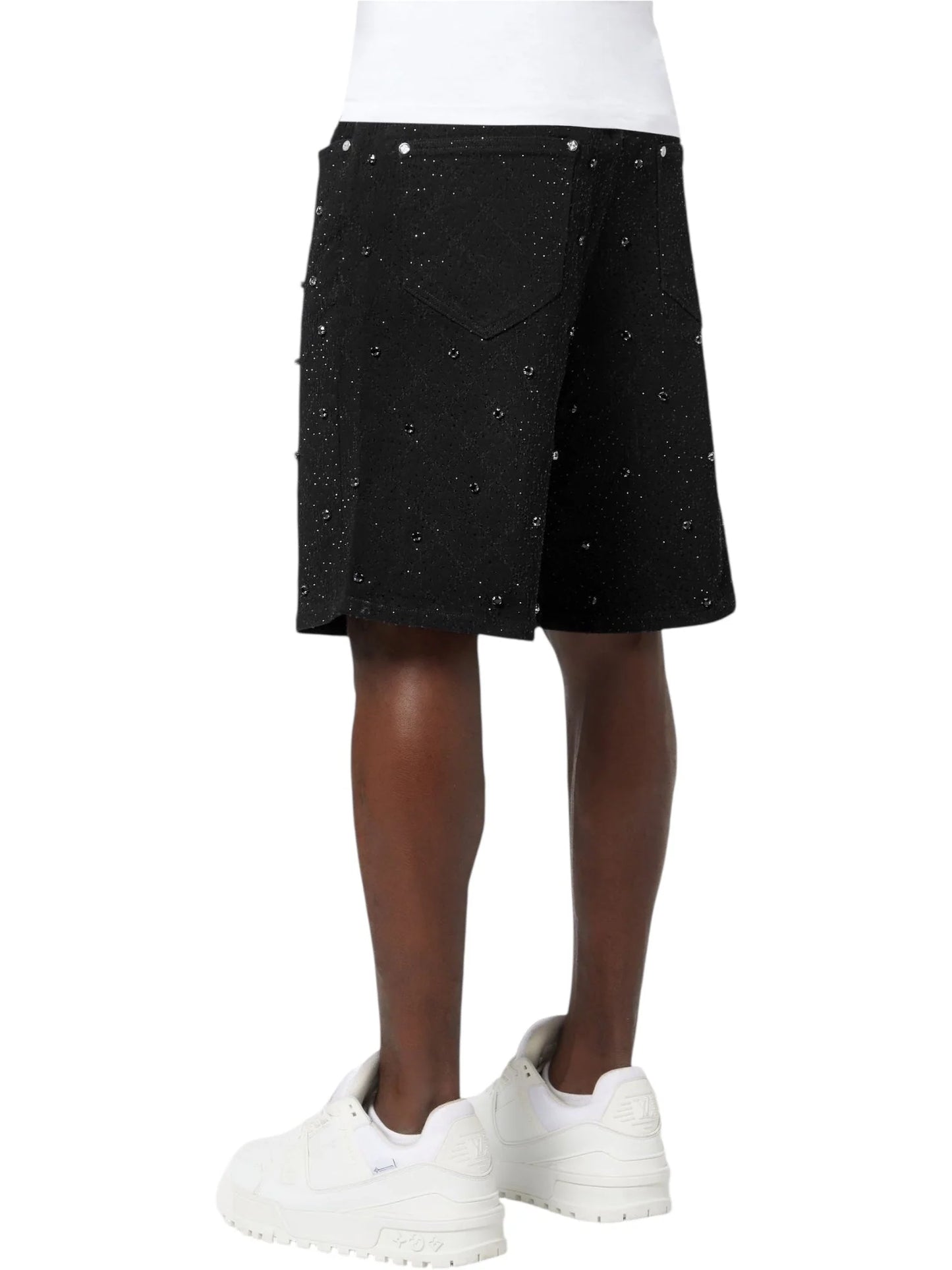 Guapi All Black Embellished Denim Shorts
