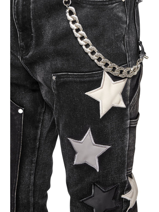 Guapi Obsidian Black Vintage Stars Denim
