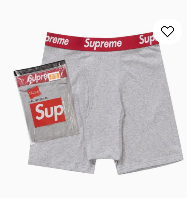 Supreme Hanes Boxer Briefs 2 Pack SS24 'Heather Grey' SUP-SS24-001