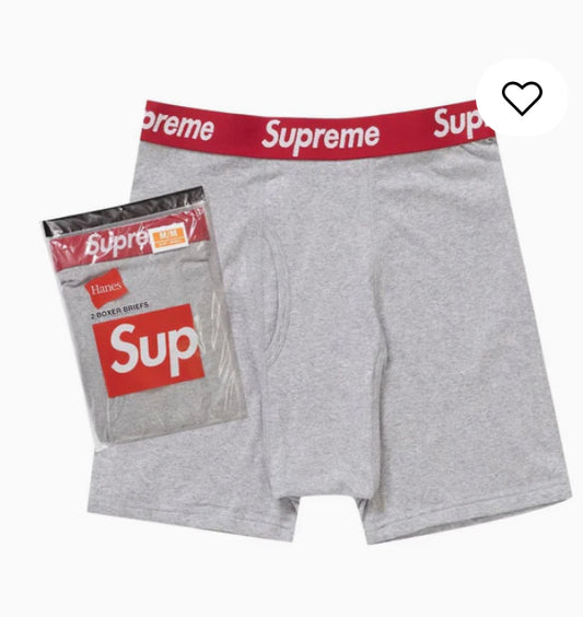 Supreme Hanes Boxer Briefs 2 Pack SS24 'Heather Grey' SUP-SS24-001