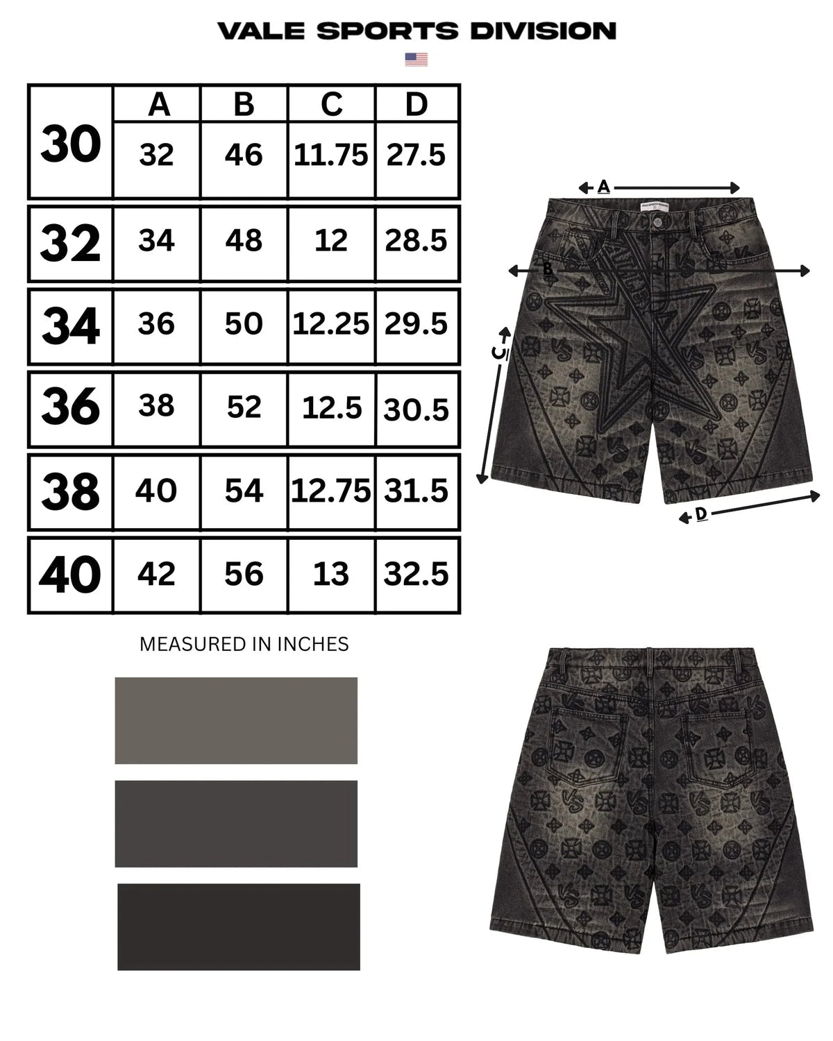 VALE FOREVER BLACK SPADE JORTS