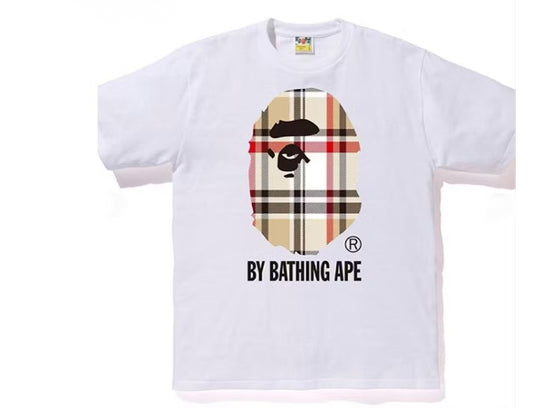 BAPE Check By Bathing Ape Tee 'white/Beige'