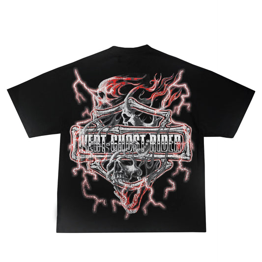 RETRO VERT RED SKULL SHIRT-BLACK