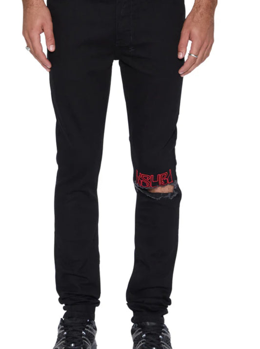 KSUBI Van Winkle Laid Black Sting-BLACK AND RED-MPF25DJ007