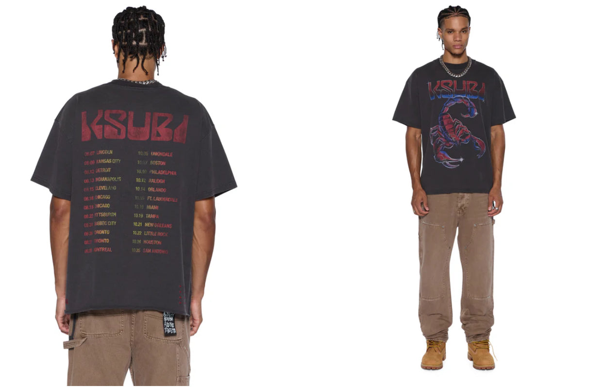 KSUBI Venom Ekcess Ss Tee Faded Black-MPF25TE026