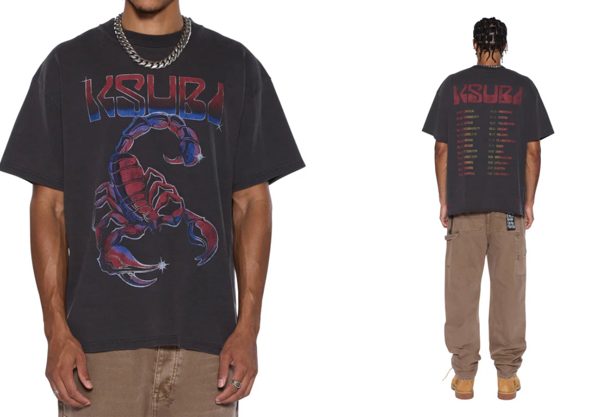 KSUBI Venom Ekcess Ss Tee Faded Black-MPF25TE026
