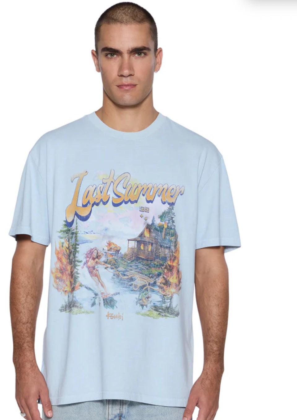 KSUBI Last Summer Biggie Ss Tee Blue Mist-MPF25TE032