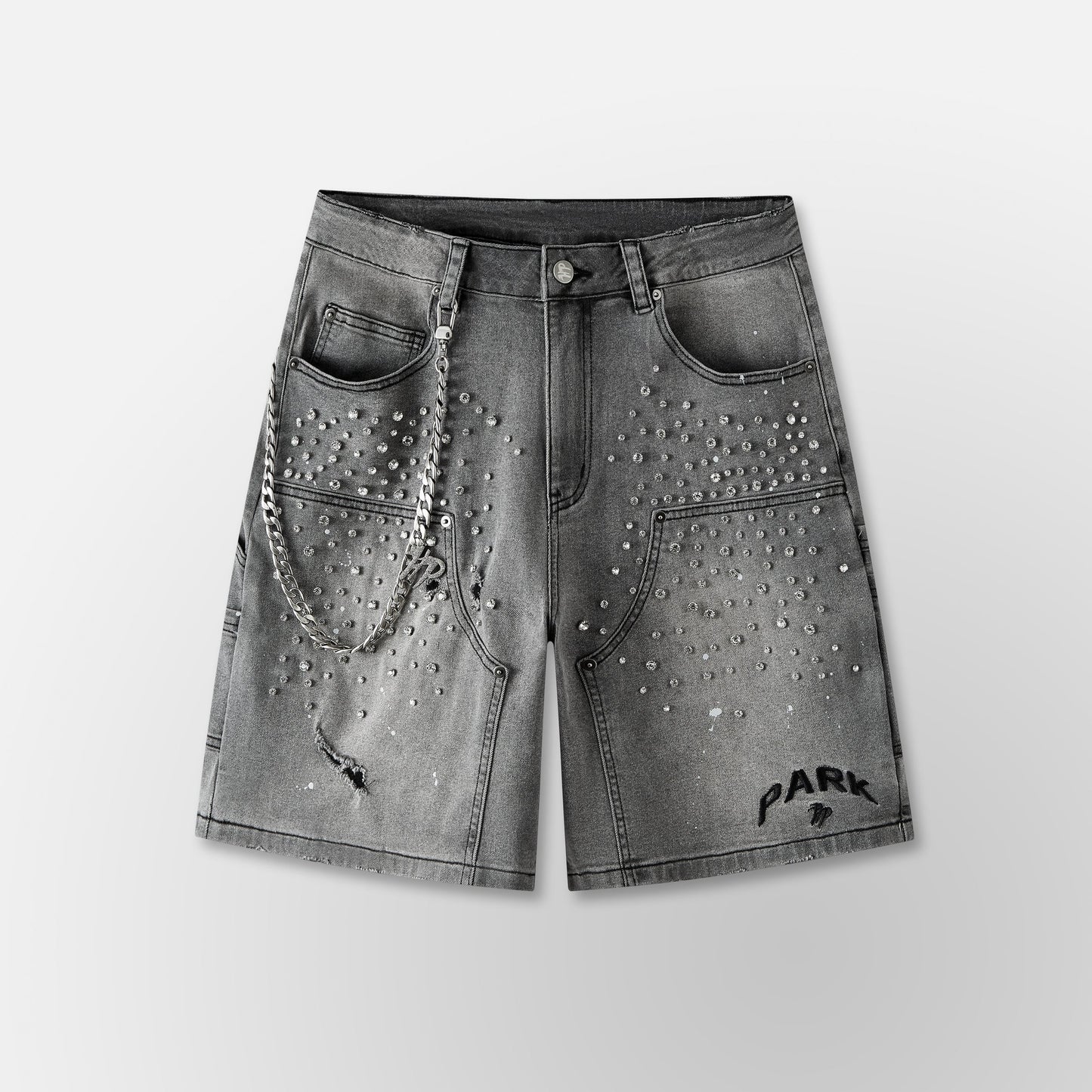 HYDEPARK DOUBLE KNEE DENIM WORK SHORTS - BLACK