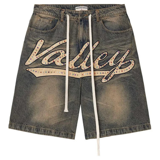 Vale Forever Skittle Denim Jean Shorts Blue