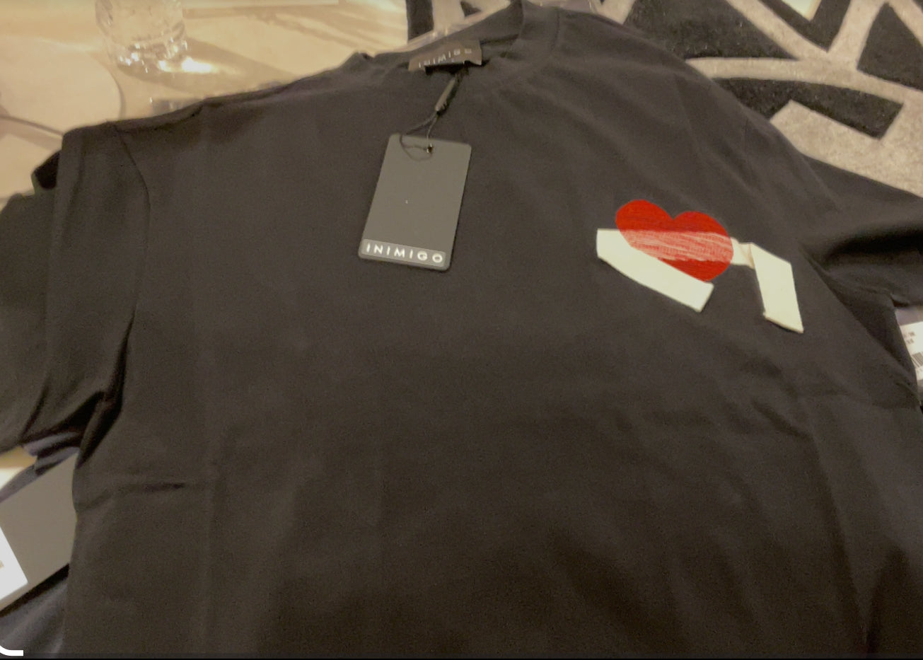 INIMIGO HEART TAPE T-SHIRT 900 DARK BLACK - ITS5211