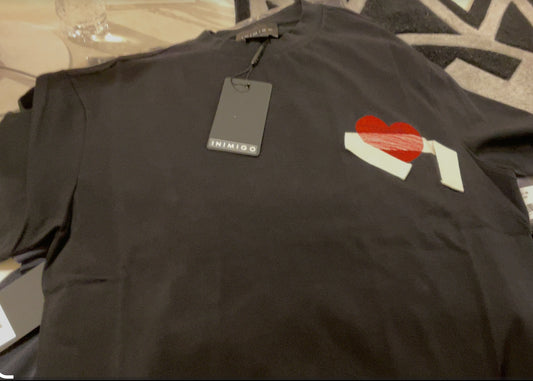 INIMIGO HEART TAPE T-SHIRT 900 DARK BLACK - ITS5211